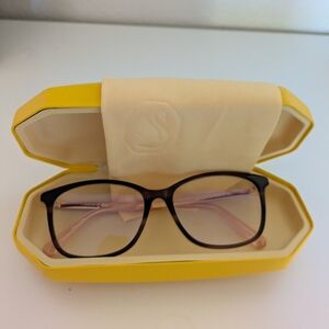 Swarovski Purple Glasses with Yellow Case
